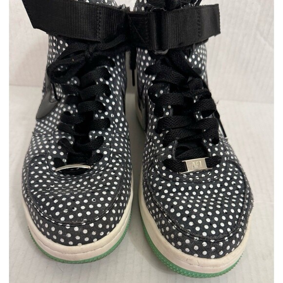 NIKE AIR AF1 ULTRA FORCE MID POLKA DOT Black/Sail green blue 654851-012 womens 6 - Picture 4 of 10